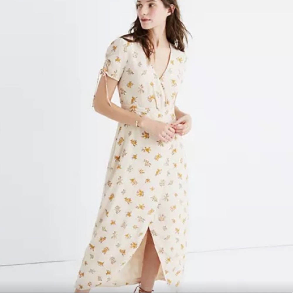 Madewell Floral Cream Maxi Dress
